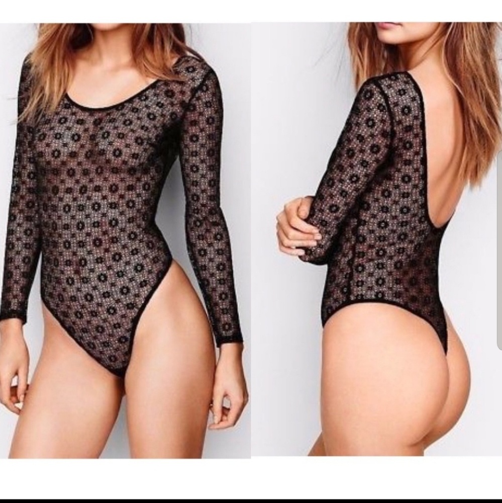 Victoria's Secret Lace Bodysuit Sz M/L NWT